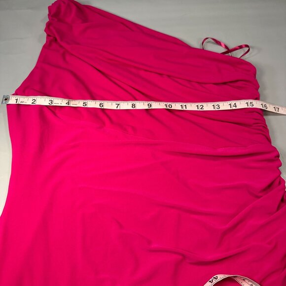 Lauren Ralph Lauren Evening One Shoulder Ruched Dress Women Bodycon Slit Party - Picture 15 of 16